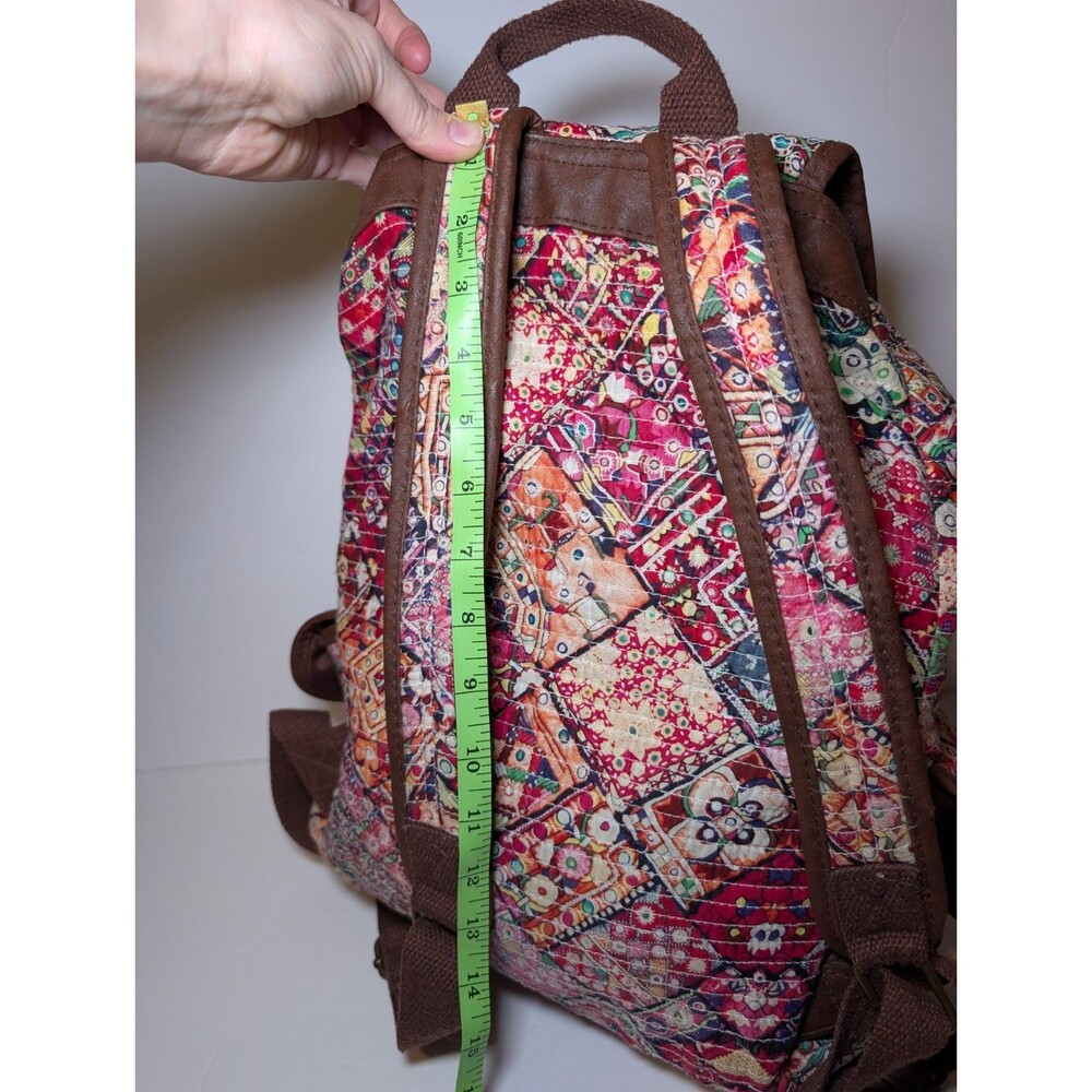 Mudd Vintage Backpack Pink/Brown/Blue/Orange with Cinch Buckle Drawstring - Picture 3 of 10